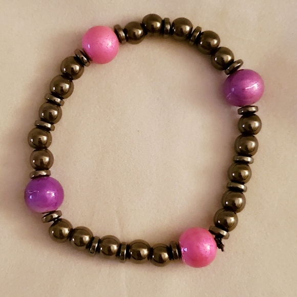 Pink and Gray Bracelet - Picture 2 of 2
